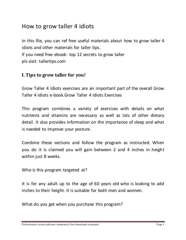Grow Taller 4 Idiots Ebook